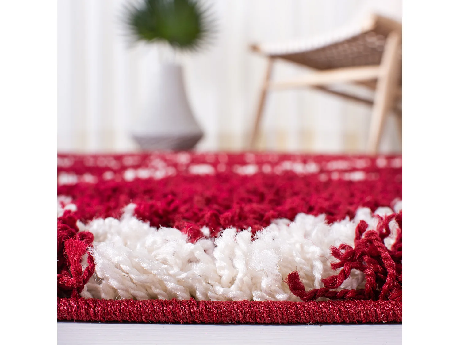 Tapis Rouge/Neutre 122 X 183 cm - Aldo