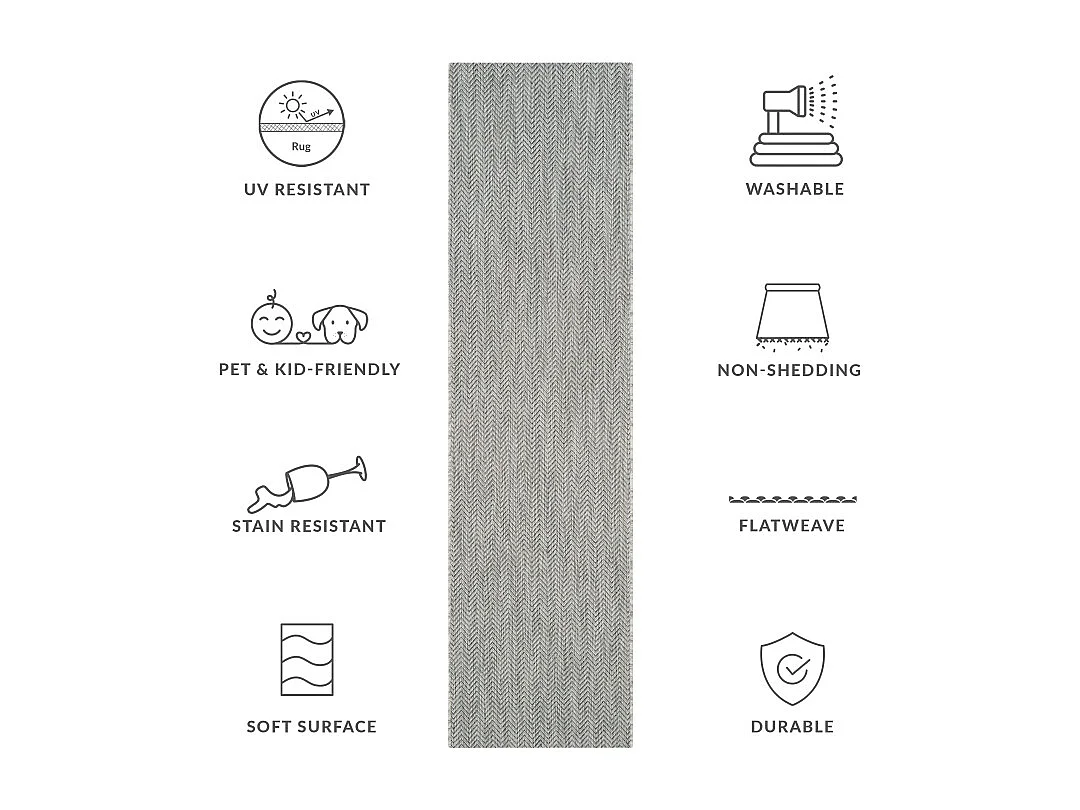 Tapis Gris/Bleu Marine 69 X 201 cm - Cassiopeia