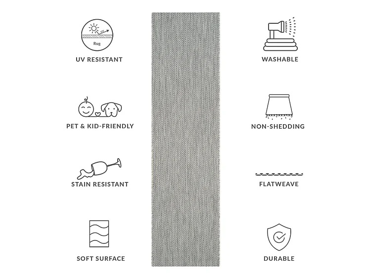 Tapis Gris/Bleu Marine 69 X 201 cm - Cassiopeia