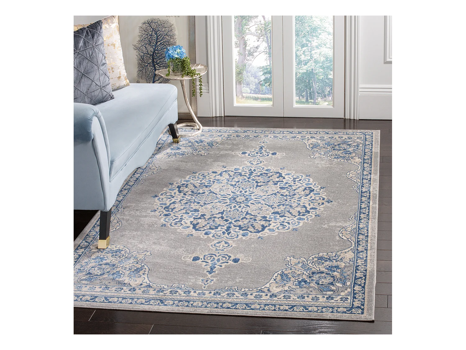 Tapis Gris/Bleu 122 X 183 cm - Janie