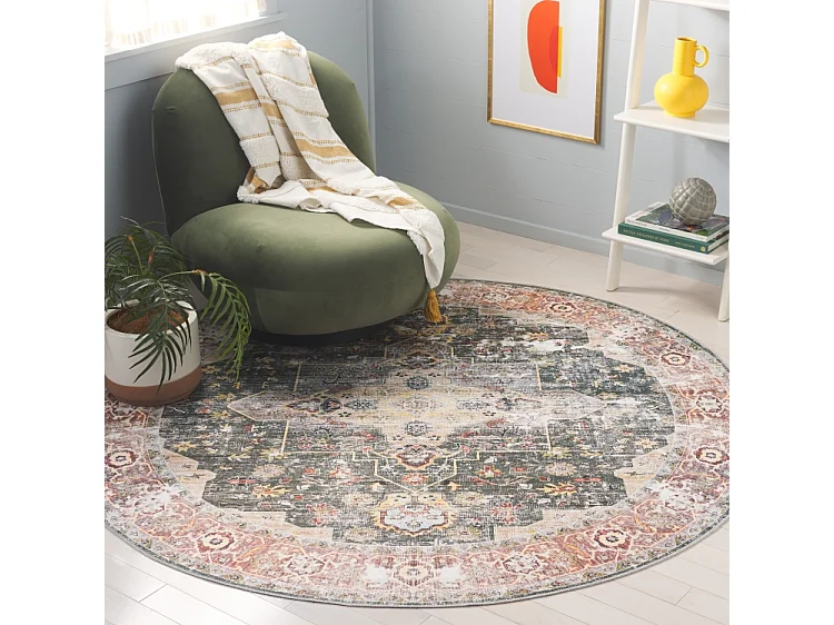 Tapis Vert/Marron 183 X 183 cm - Anouk