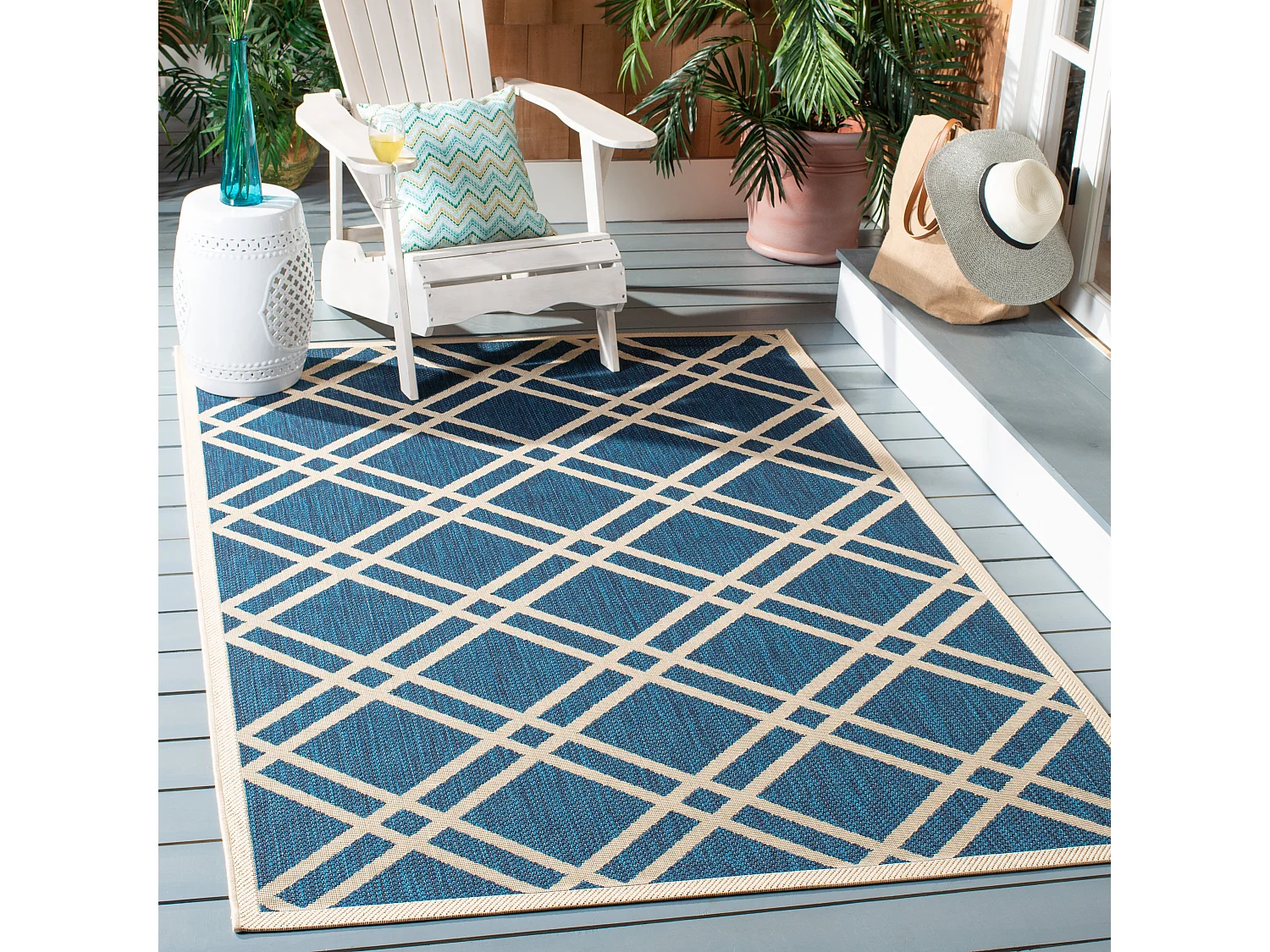 Tapis Bleu Marine/Neutre 201 X 290 cm - Thalia