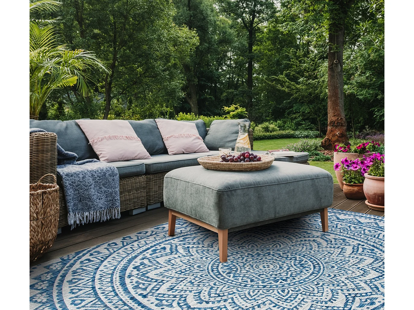 Tapis Gris/Bleu 122 X 170 cm - Kalene