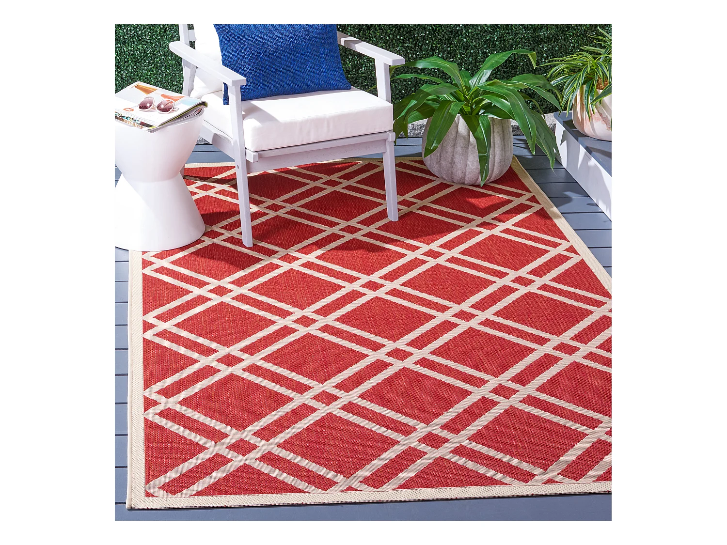 Tapis Rouge/Neutre 122 X 170 cm - Thalia