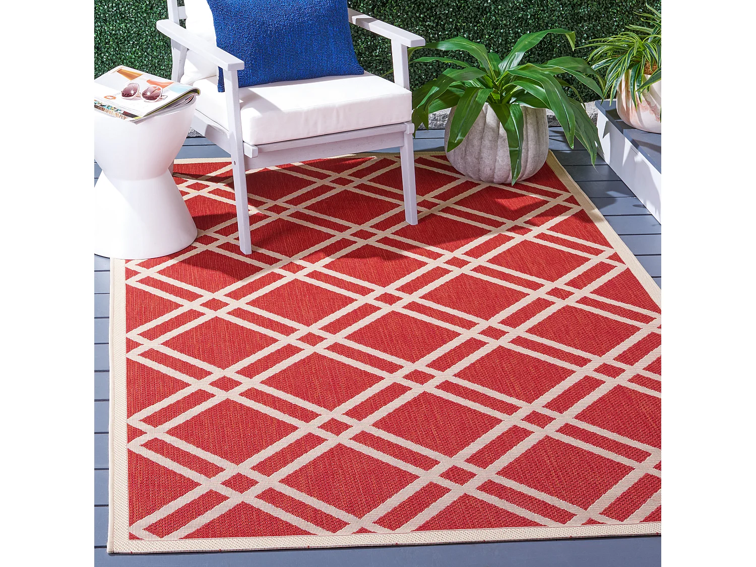 Tapis Rouge/Neutre 122 X 170 cm - Thalia