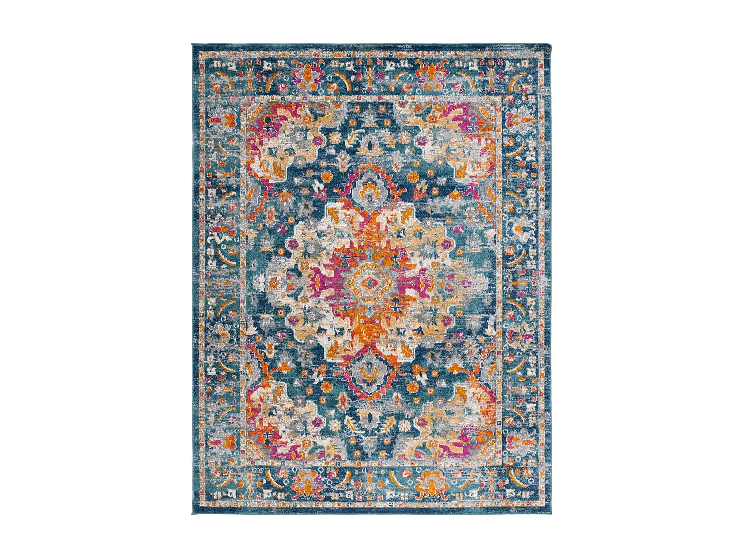 Tapis Sarcelle/Fuschia 235 x 305 cm - Shannon