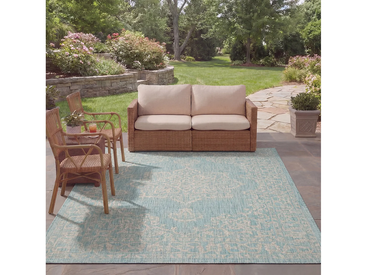 Tapis Bleu/Gris 201 X 290 cm - Mirabelle