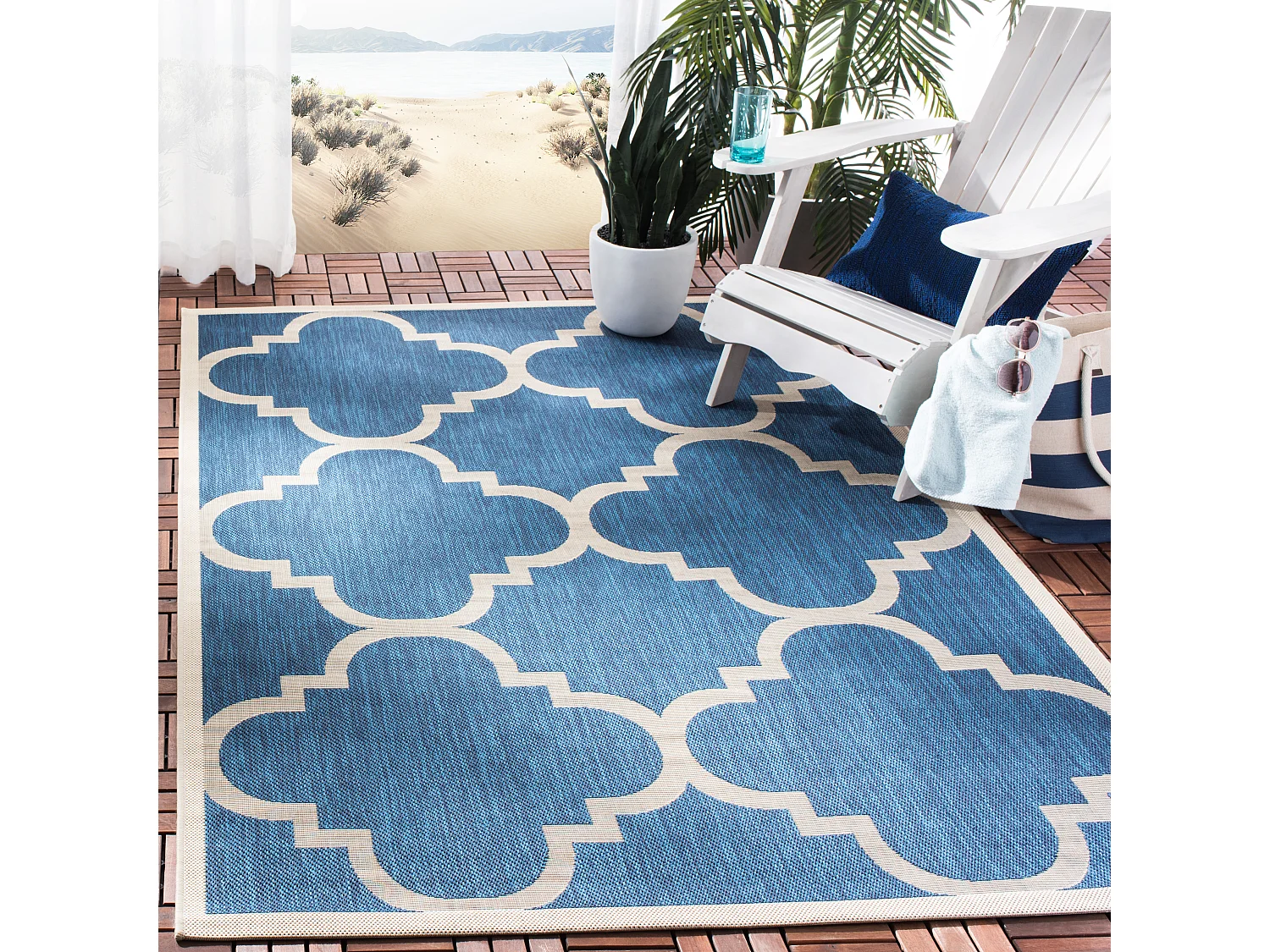 Tapis Bleu Marine/Neutre 201 X 290 cm - Jojo
