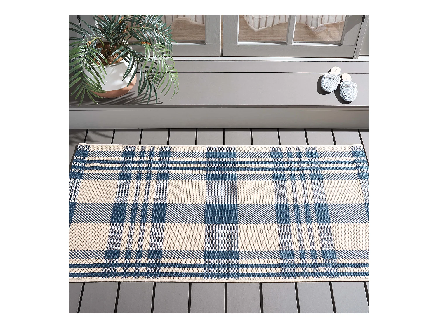 Tapis Neutre/Bleu 122 X 170 cm - Mendez