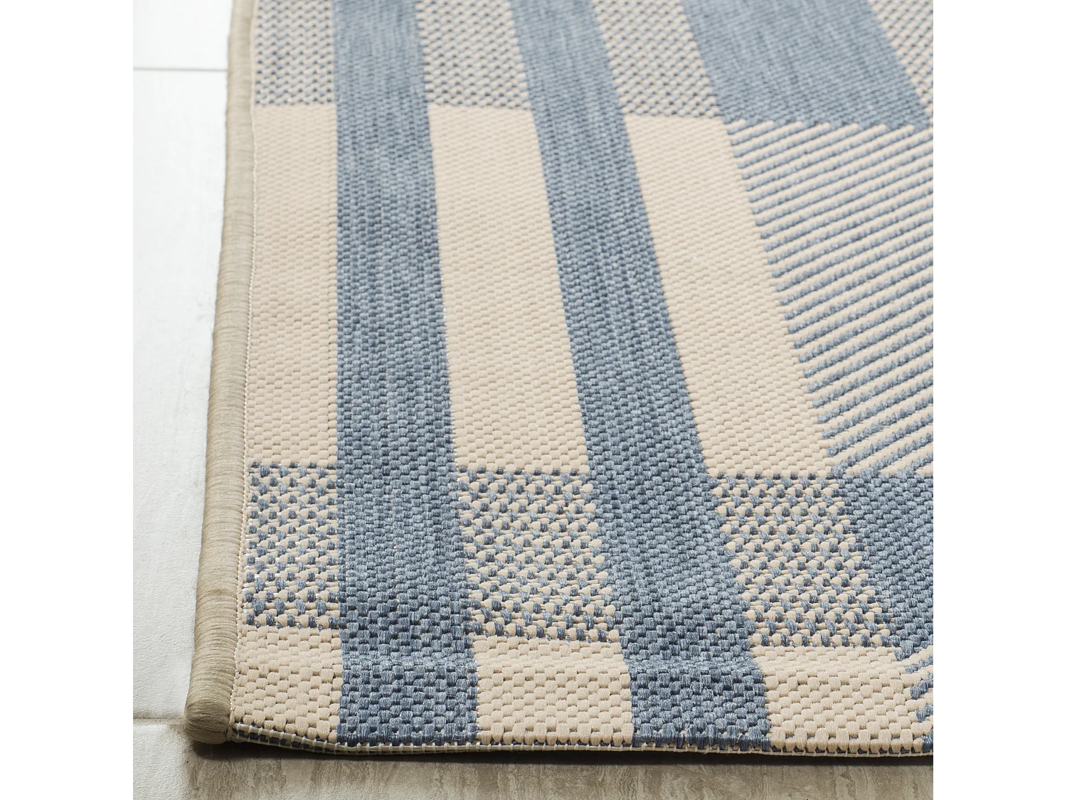 Tapis Neutre/Bleu 122 X 170 cm - Mendez