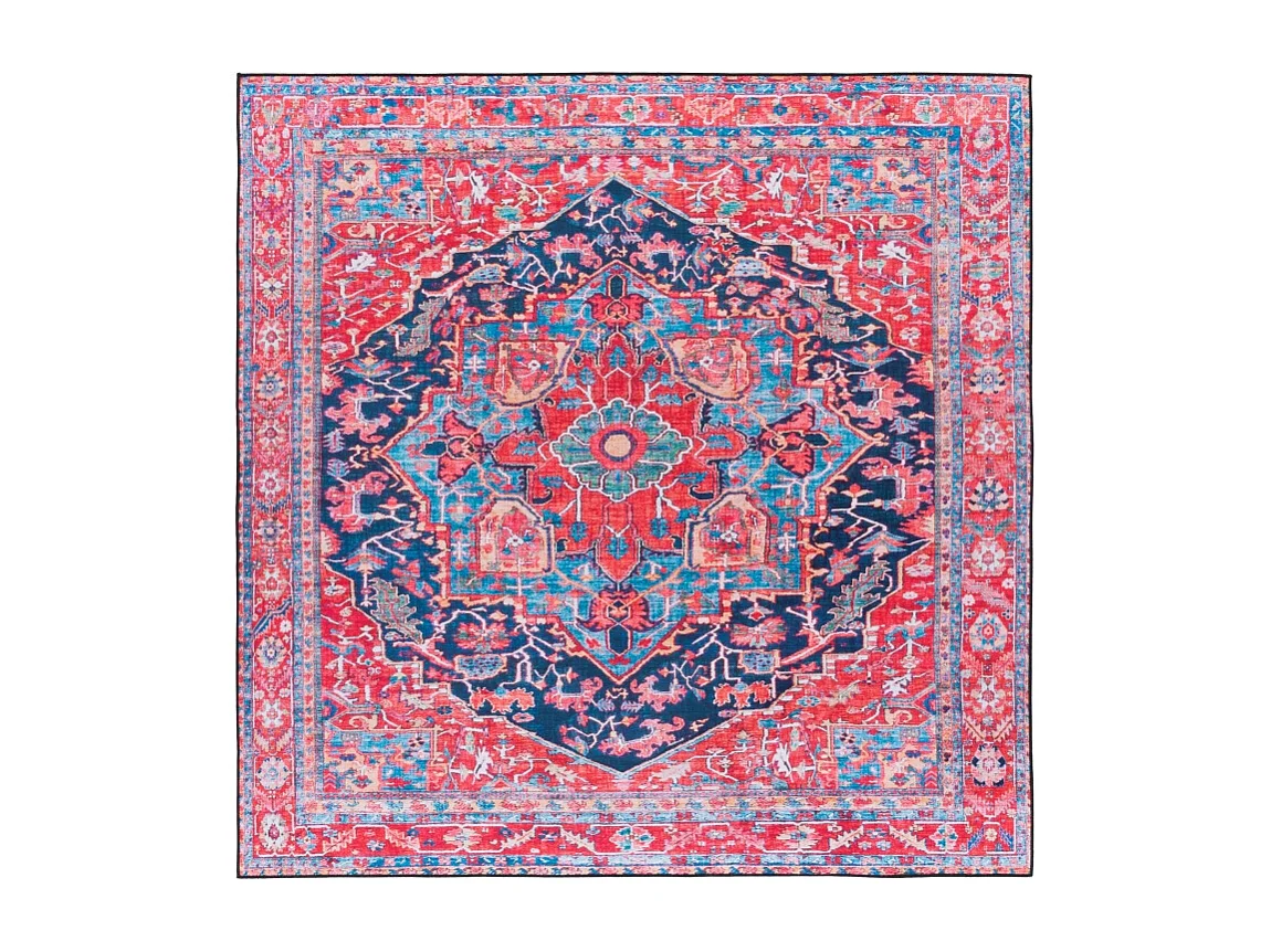 Tapis Bleu Marine/Rouge 183 X 183 cm - Isabeau