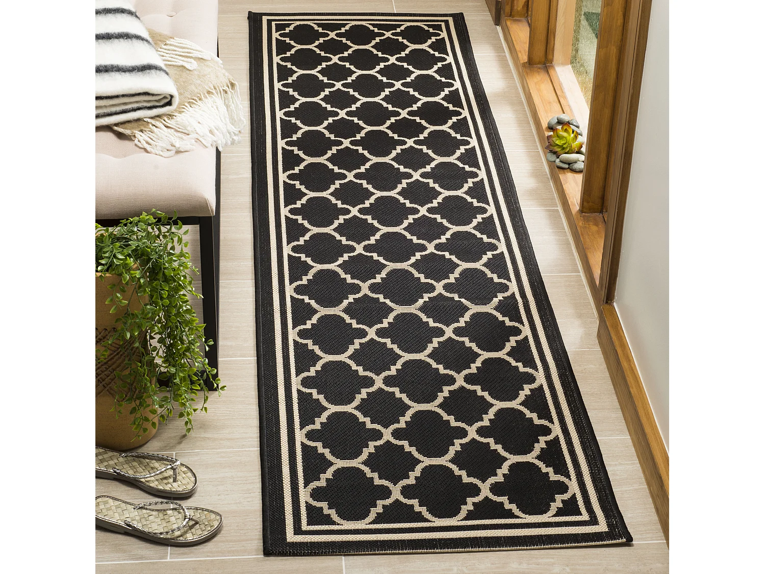 Tapis Noir/Neutre 69 X 244 cm - Bleeker