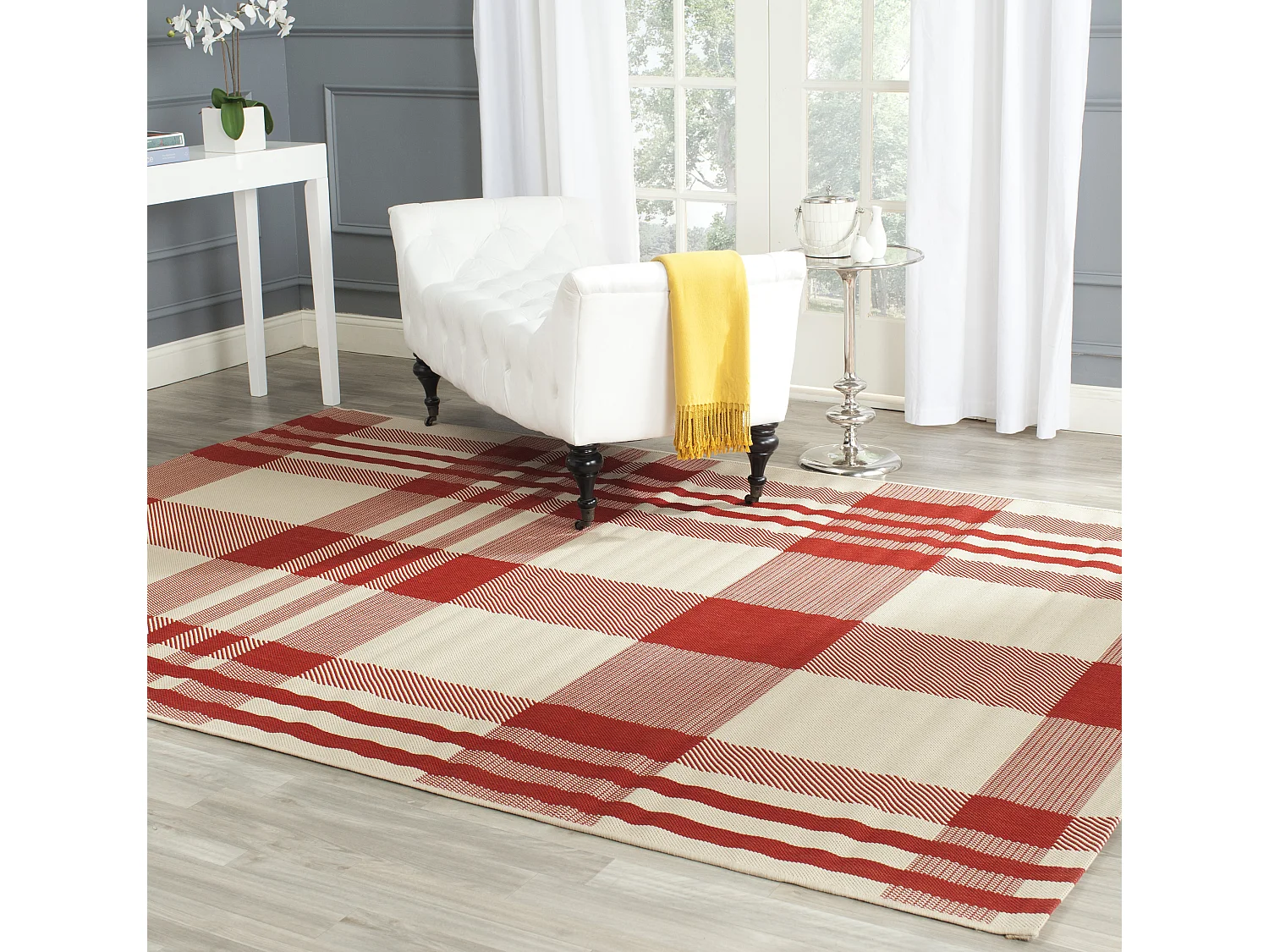 Tapis Rouge/Neutre 201 X 290 cm - Mendez