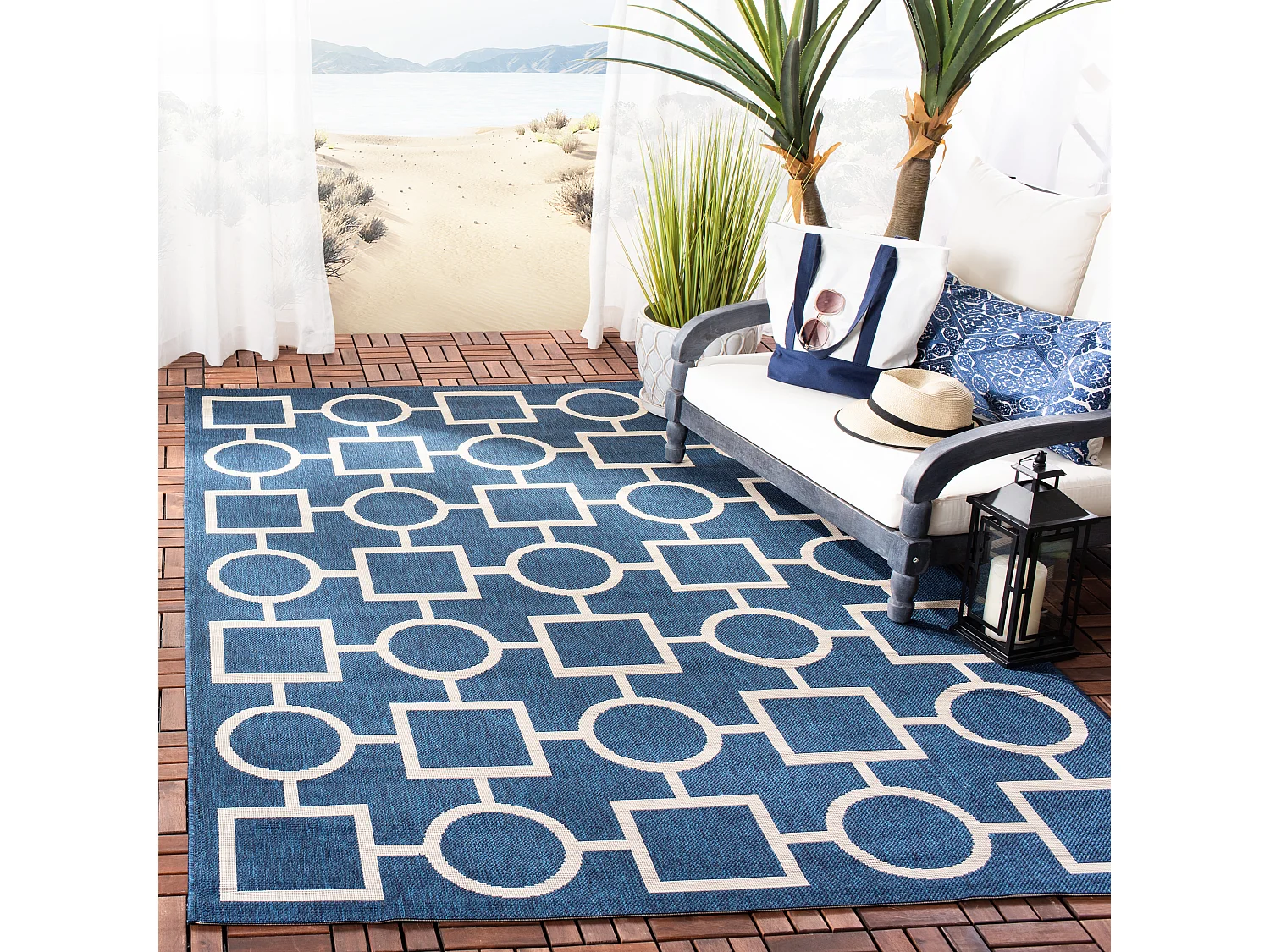 Tapis Bleu Marine/Neutre 160 X 231 cm - Capri