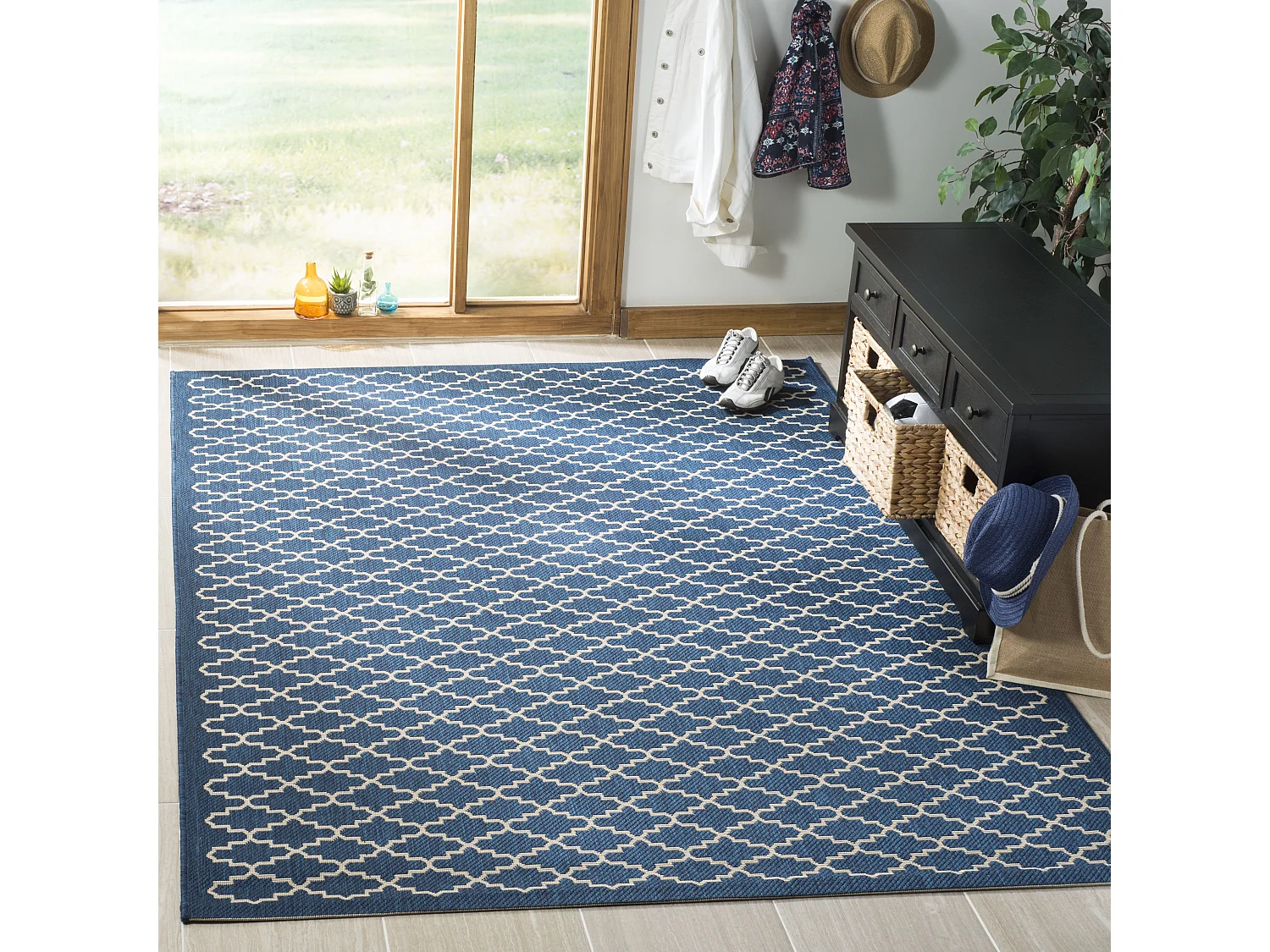 Tapis Bleu Marine/Neutre 122 X 170 cm - Zinnia