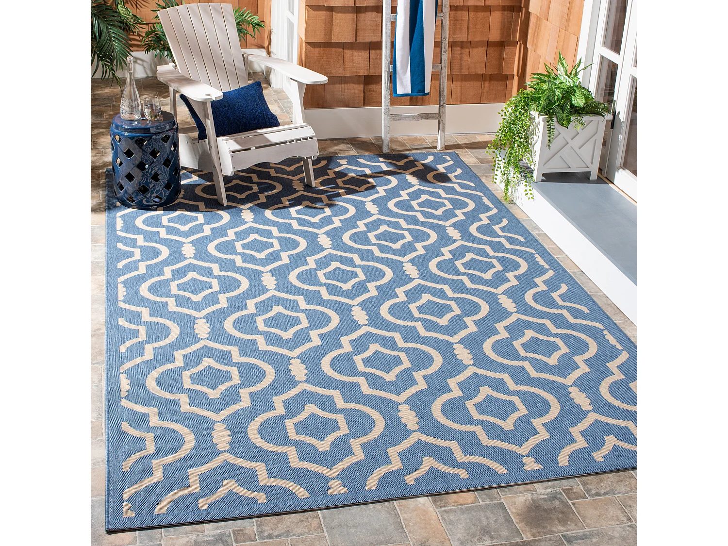 Tapis Bleu/Neutre 201 X 290 cm - Mykonos