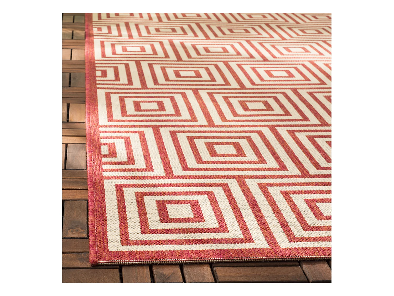 Tapis Rouge/Neutre 79 X 152 cm - Levanzo