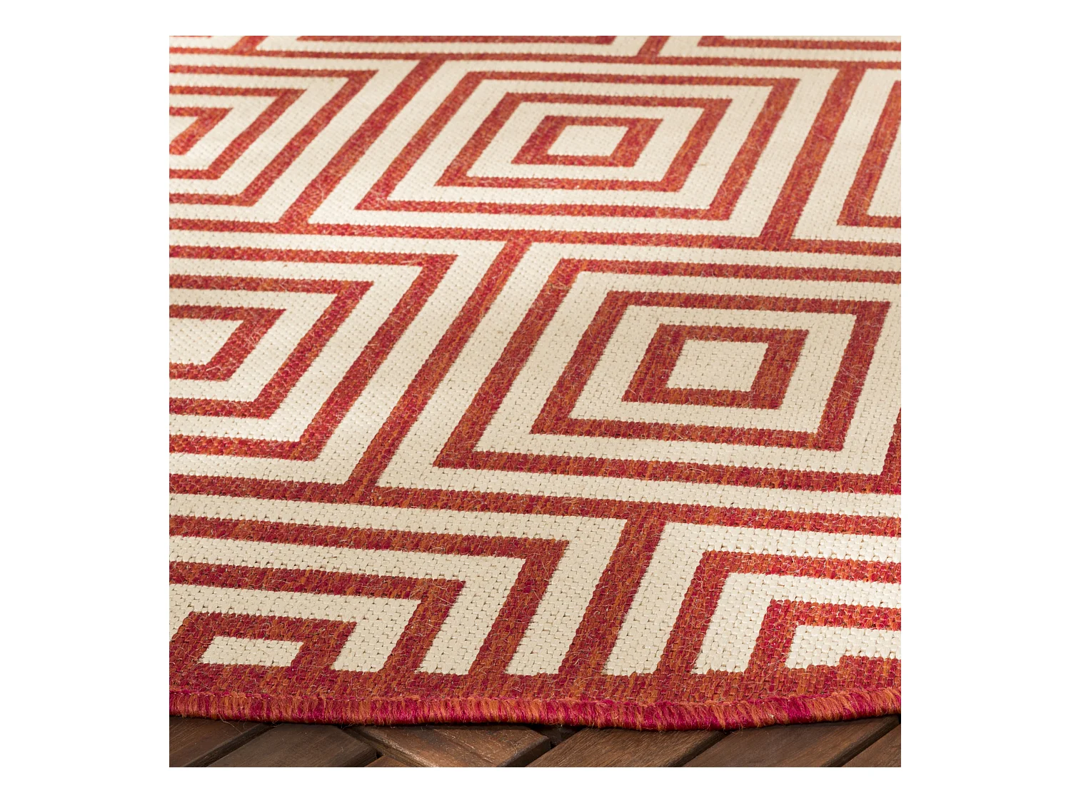 Tapis Rouge/Neutre 79 X 152 cm - Levanzo