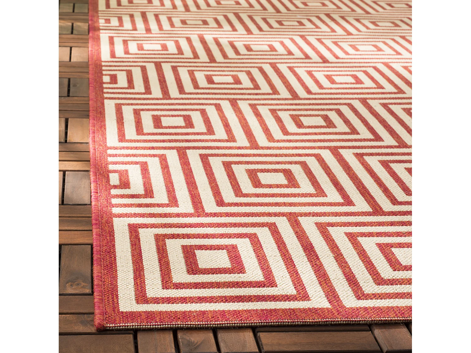 Tapis Rouge/Neutre 79 X 152 cm - Levanzo