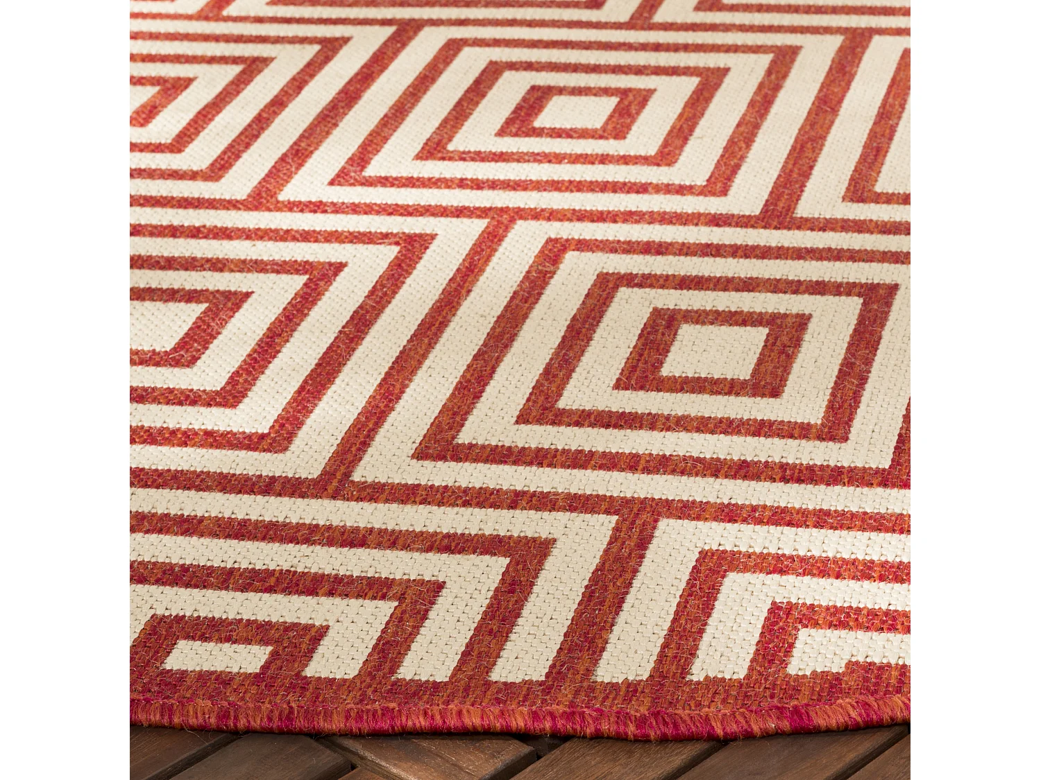 Tapis Rouge/Neutre 79 X 152 cm - Levanzo