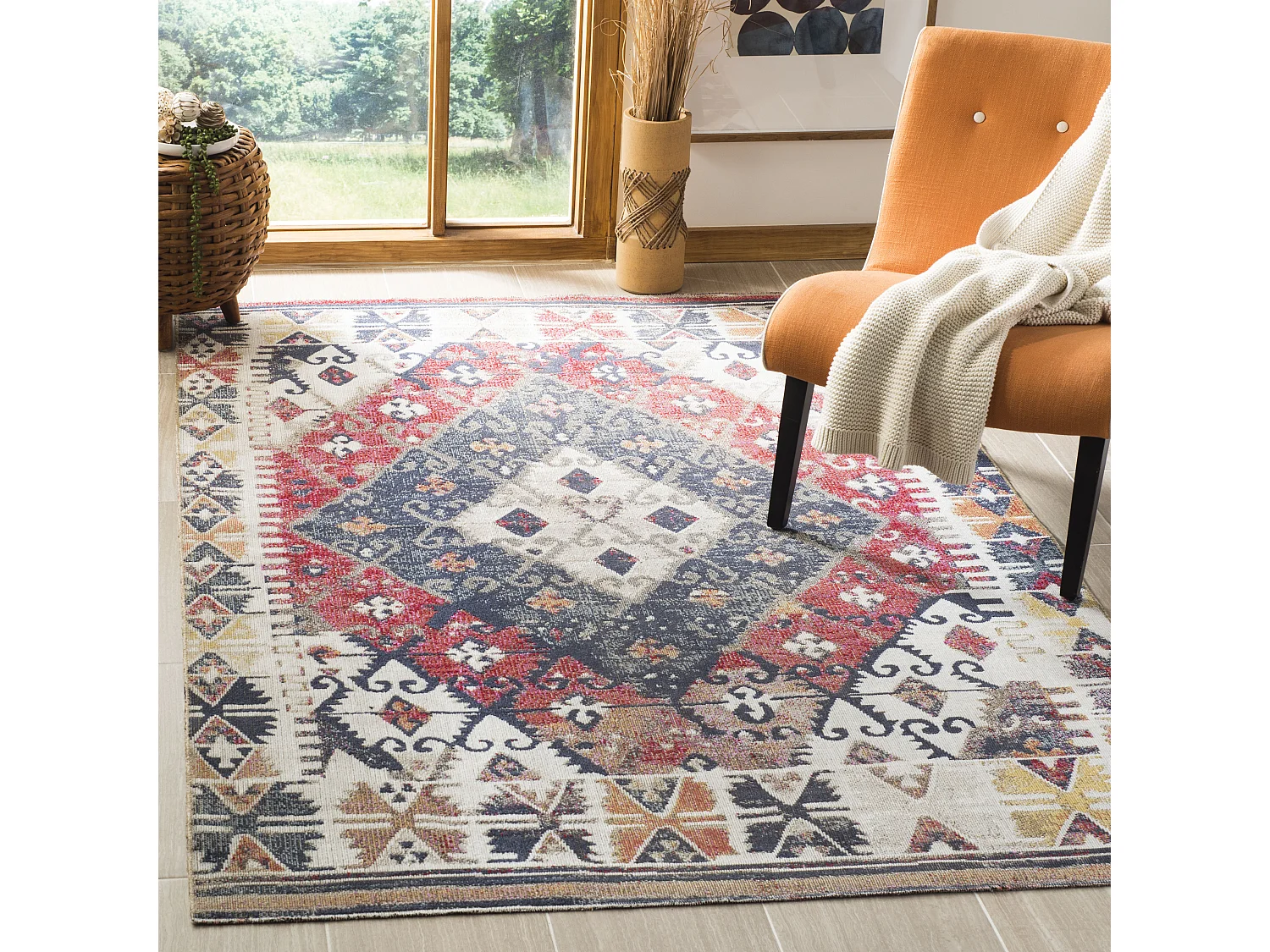 Tapis Marron/Multicolore 122 X 183 cm - Lattice