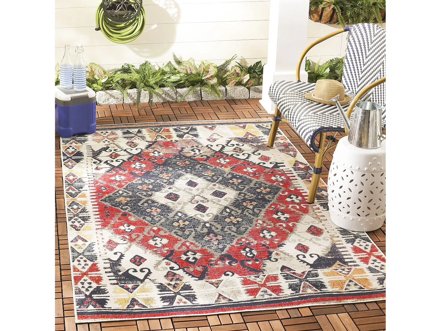 Tapis Marron/Multicolore 122 X 183 cm - Lattice