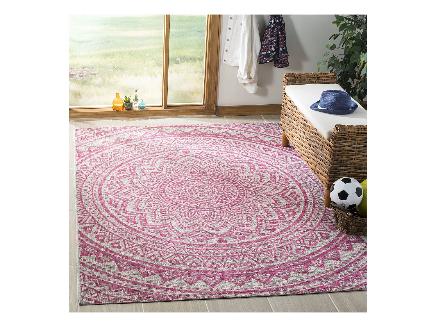 Tapis Gris/Rose 122 X 170 cm - Kalene