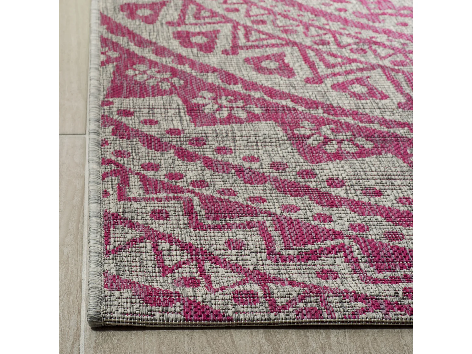 Tapis Gris/Rose 122 X 170 cm - Kalene