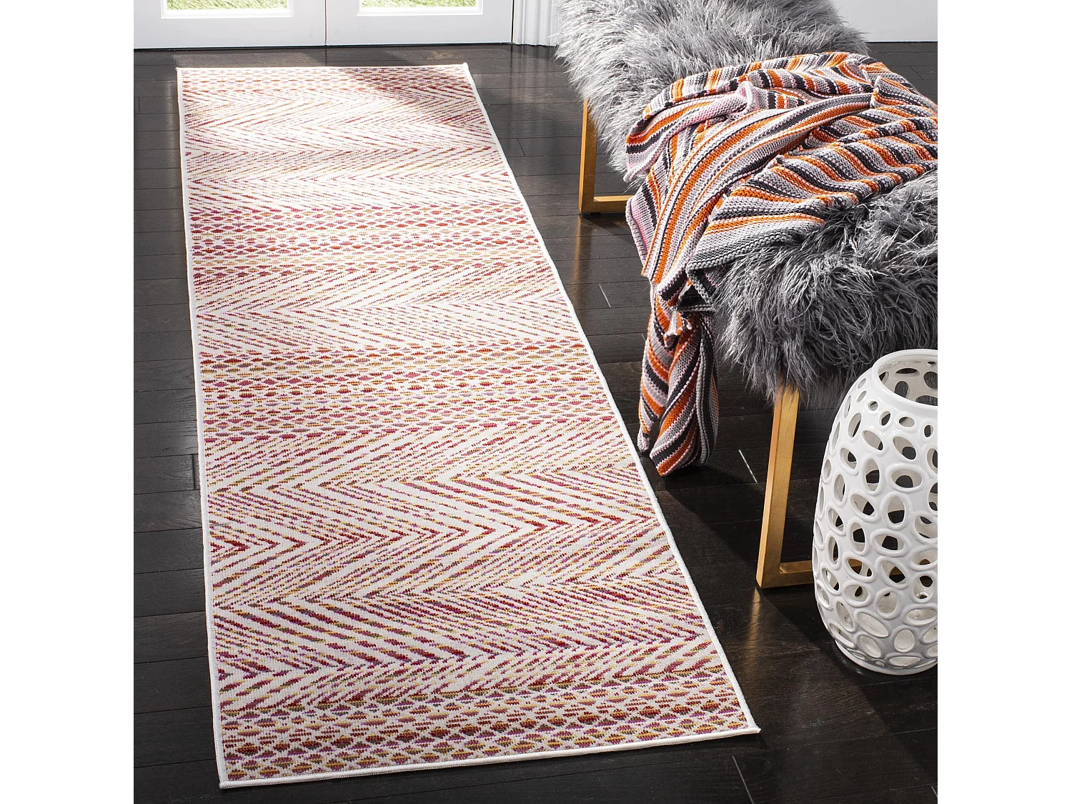 Tapis Rose/Multicolore 69 X 244 cm - Micah
