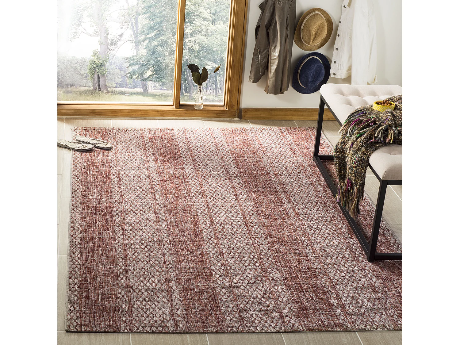 Tapis Neutre/Orange 122 X 170 cm - Rafal