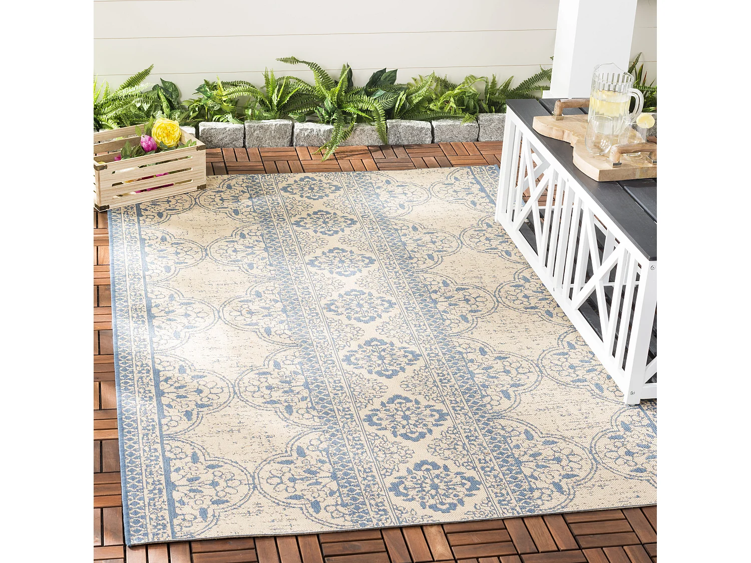 Tapis Bleu/Neutre 122 X 183 cm - Borano