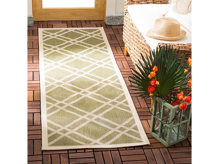 Tapis Vert/Neutre 61 X 109 cm - Thalia