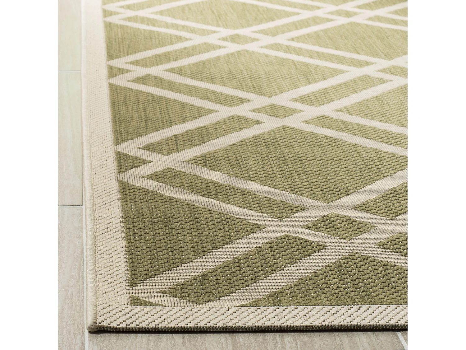 Tapis Vert/Neutre 61 X 109 cm - Thalia