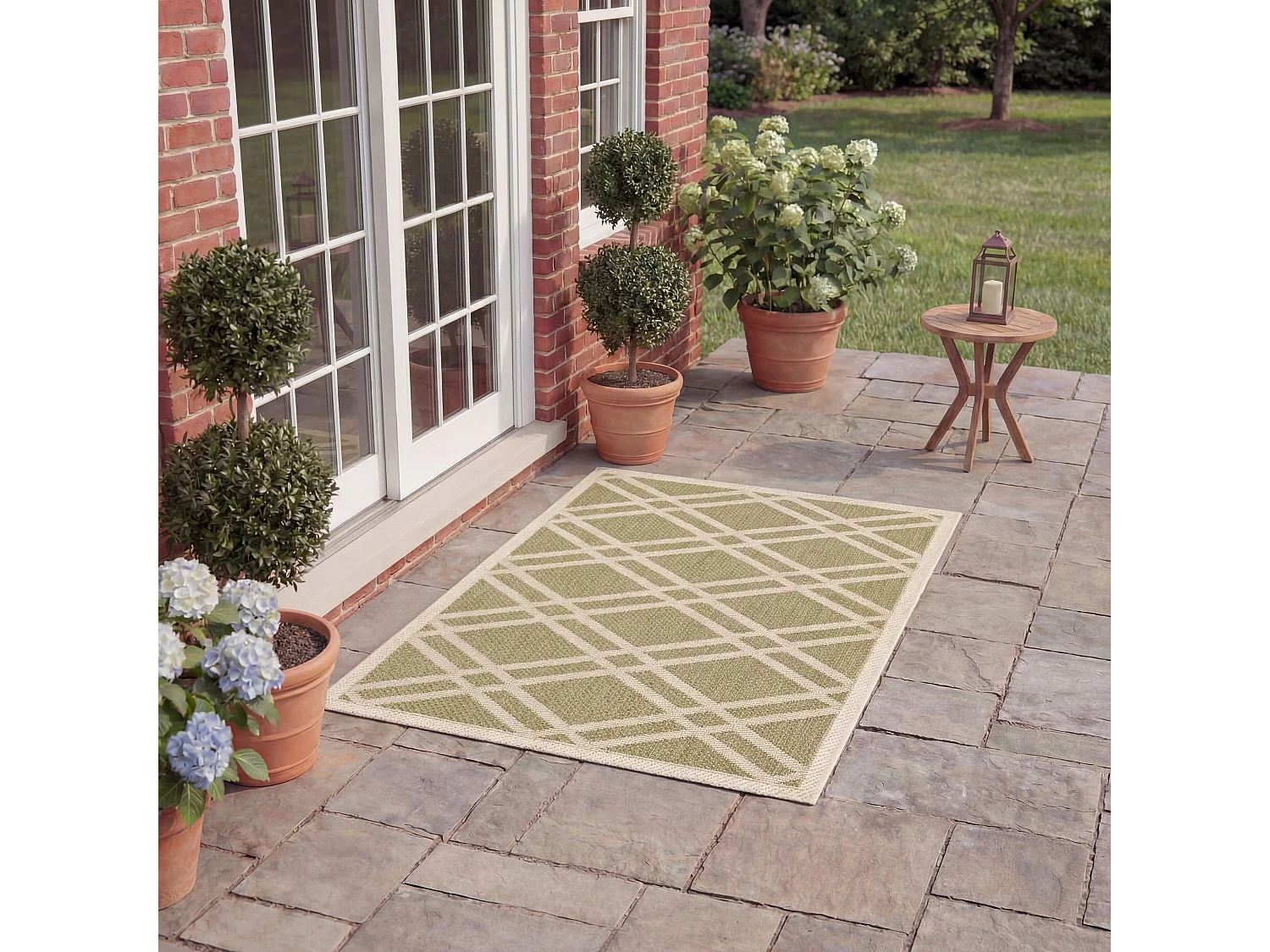Tapis Vert/Neutre 61 X 109 cm - Thalia