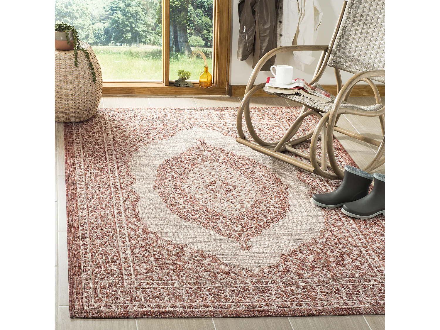 Tapis Neutre/Orange 122 X 170 cm - Amira