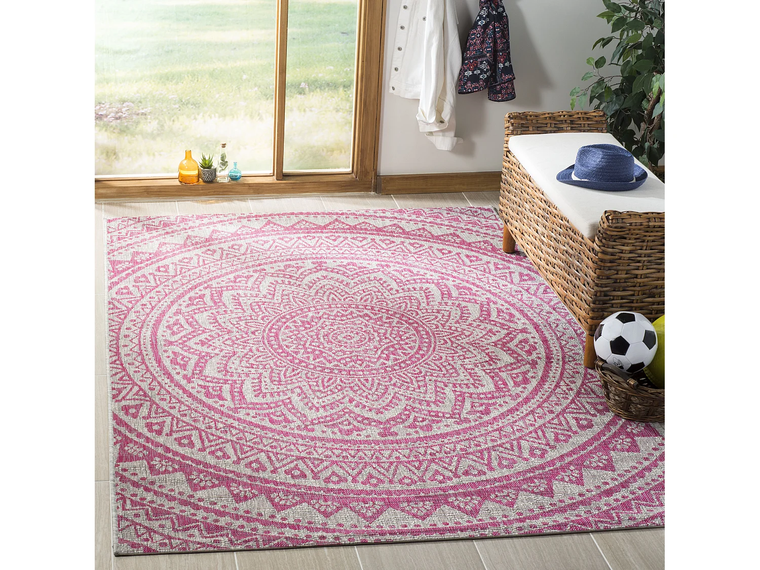 Tapis Gris/Rose 79 X 152 cm - Kalene