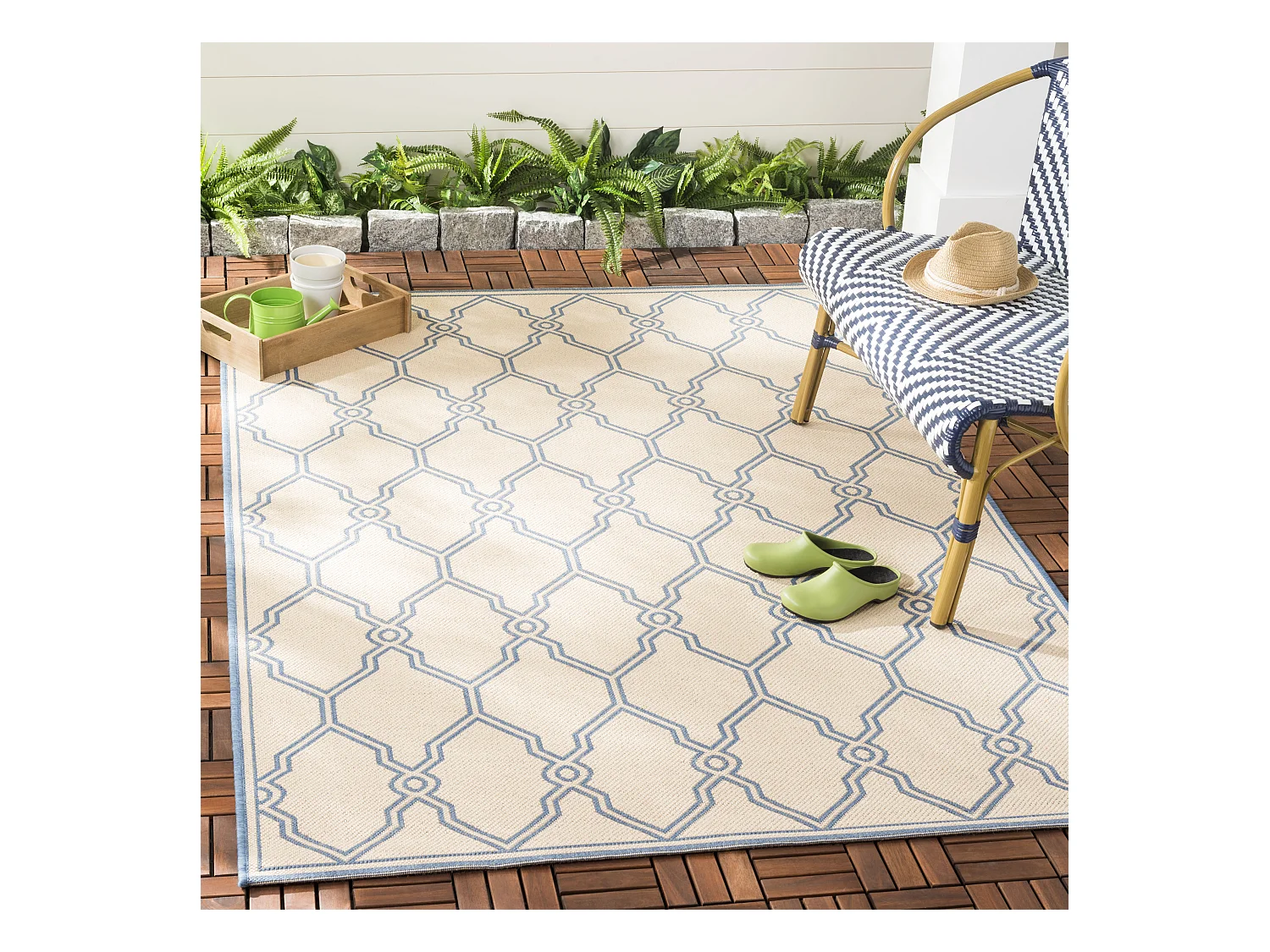 Tapis Neutre/Bleu 122 X 183 cm - Nerano