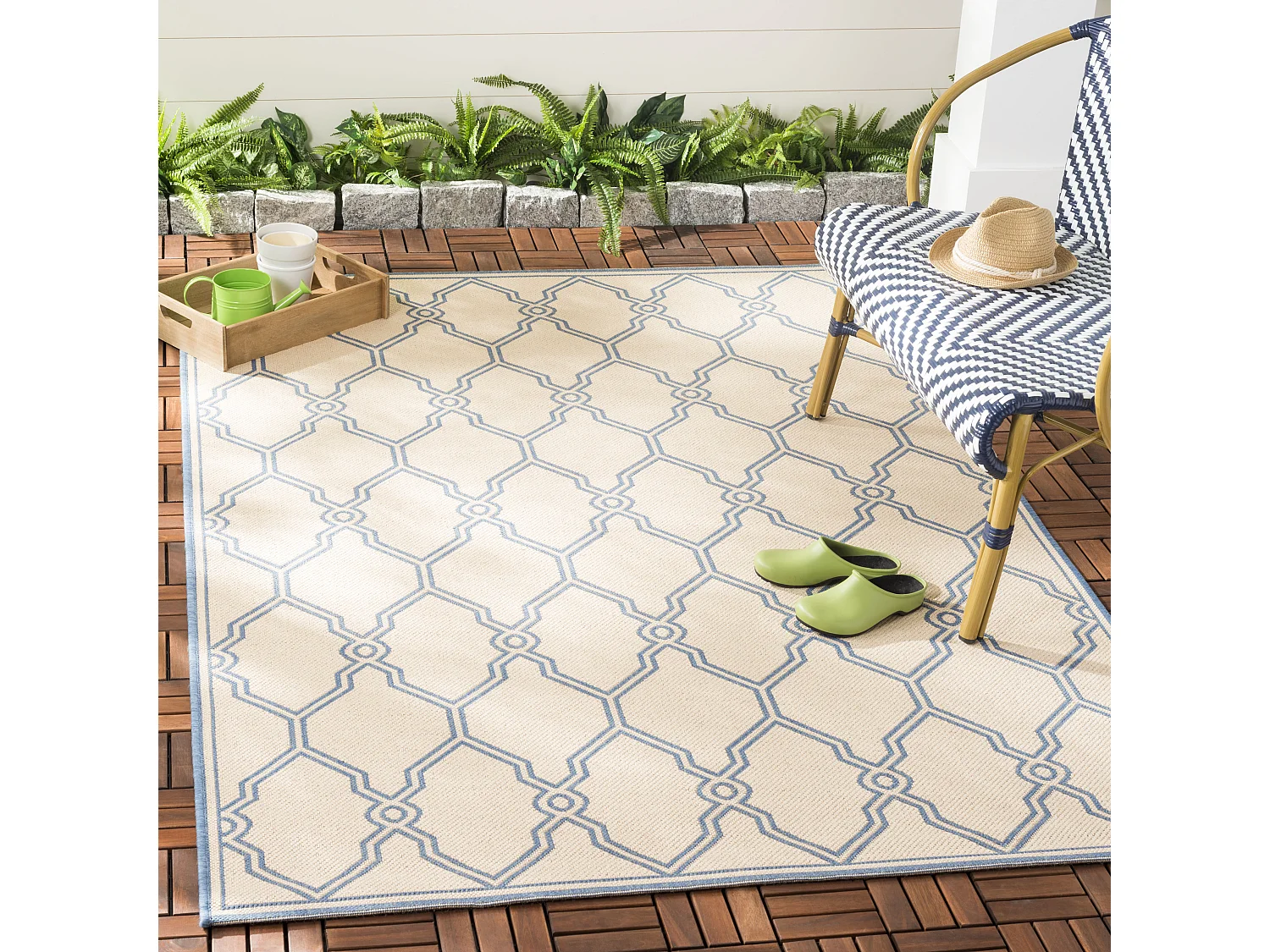 Tapis Neutre/Bleu 122 X 183 cm - Nerano