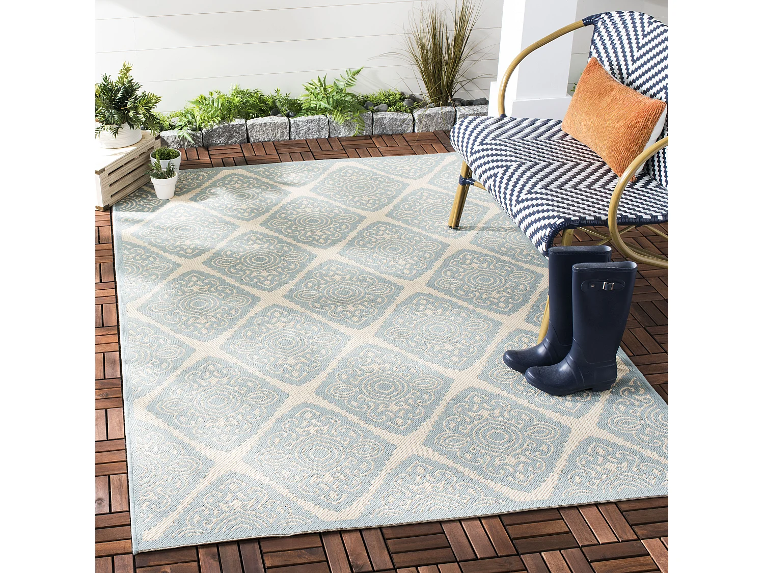 Tapis Bleu/Neutre 122 X 183 cm - Salina