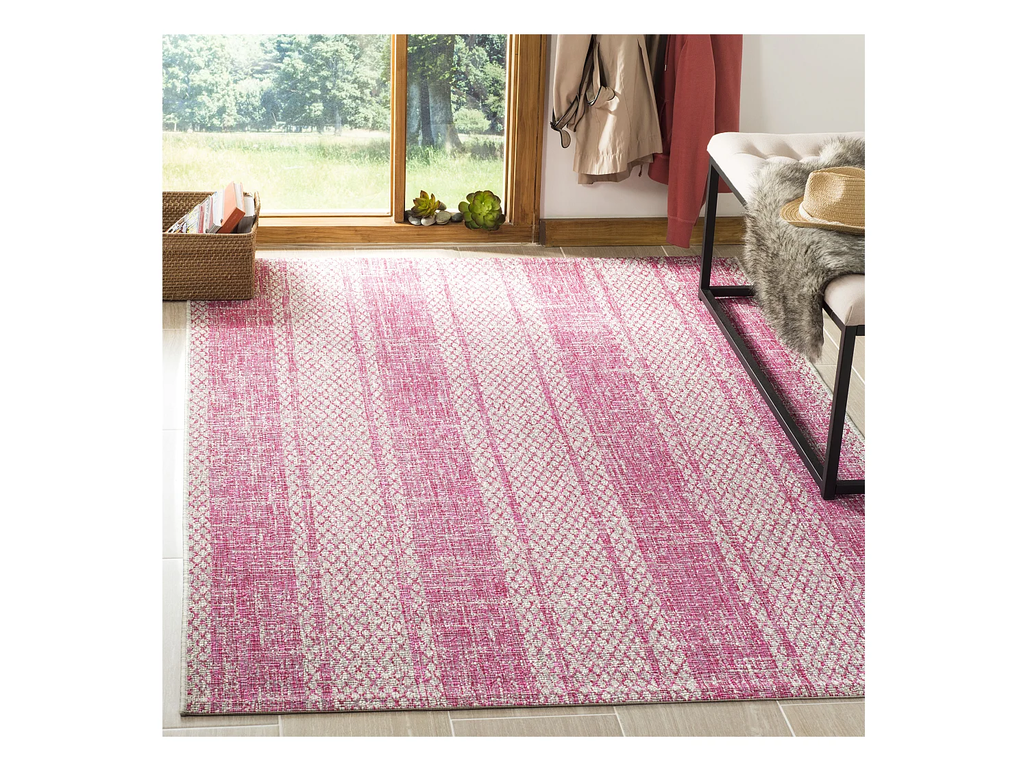 Tapis Gris/Rose 122 X 170 cm - Rafal
