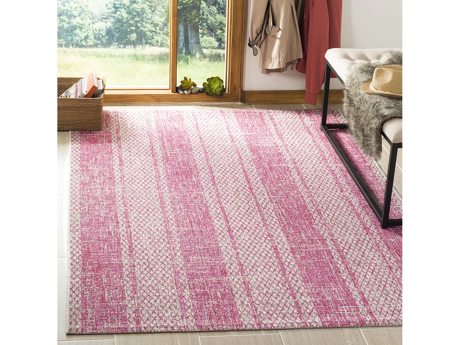 Tapis Gris/Rose 122 X 170 cm - Rafal