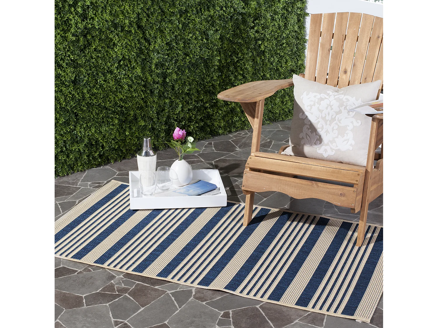 Tapis Bleu Marine/Neutre 122 X 170 cm - Gemma