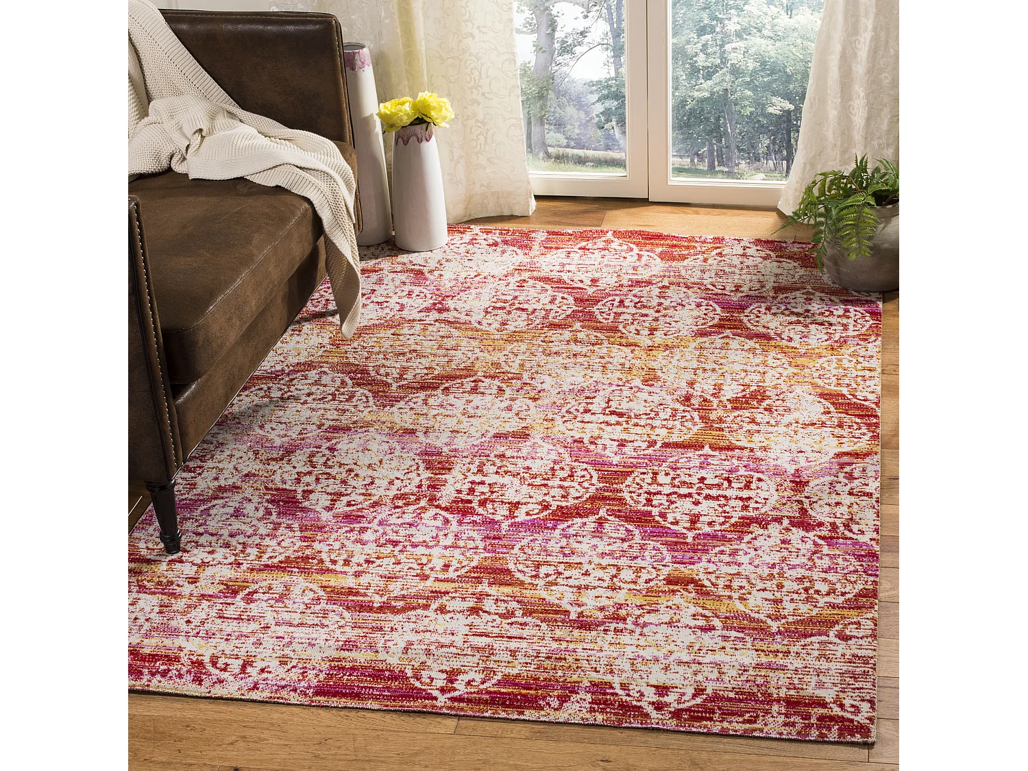 Tapis Rose/Multicolore 122 X 183 cm - Faye