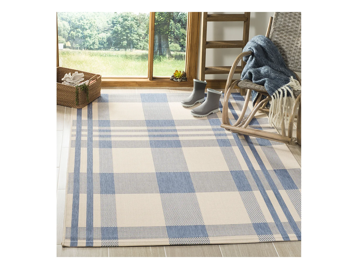 Tapis Neutre/Bleu 160 X 231 cm - Mendez