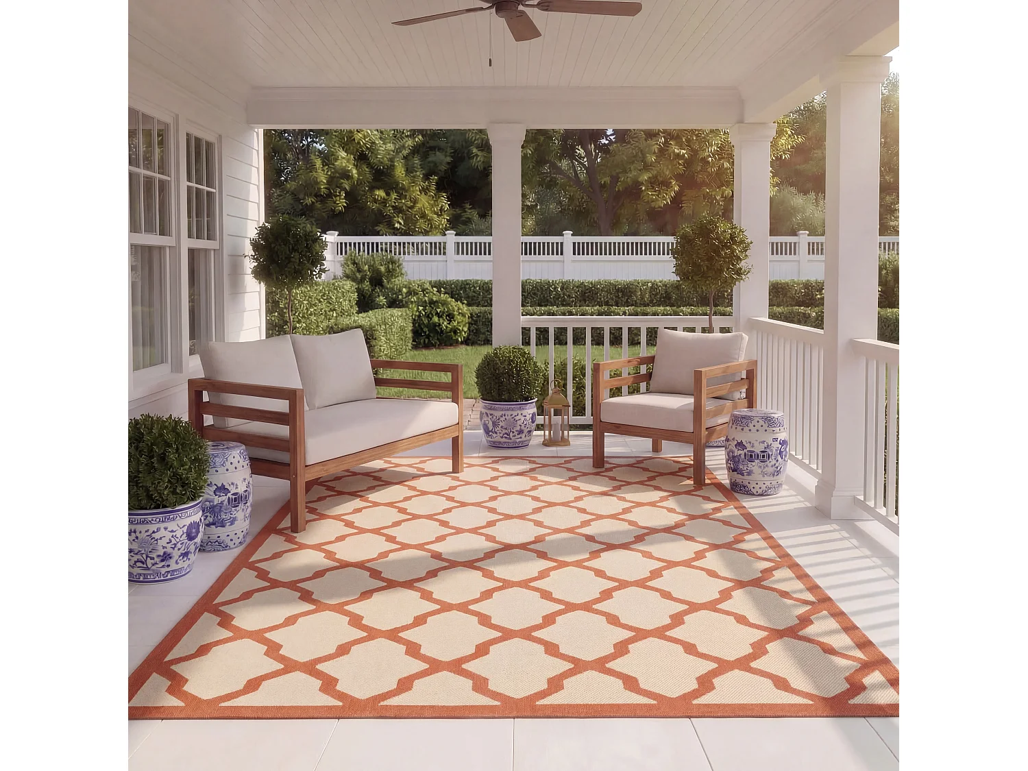 Tapis Neutre/Orange 201 X 290 cm - Samanna
