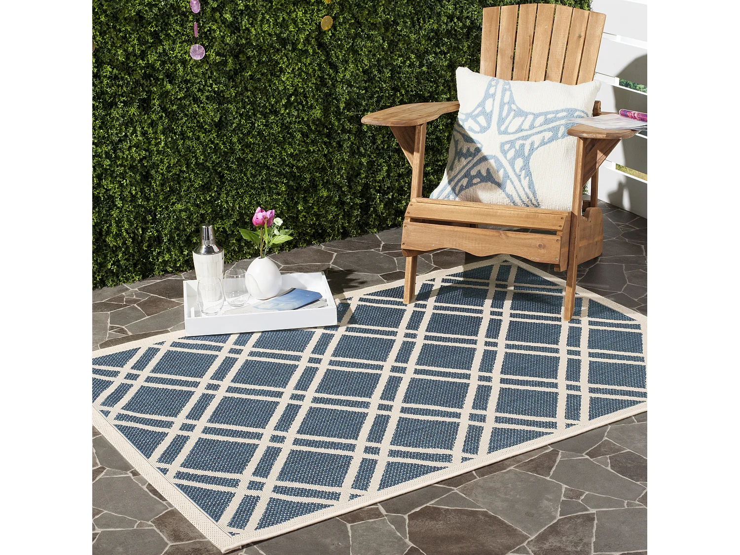Tapis Bleu Marine/Neutre 122 X 170 cm - Thalia