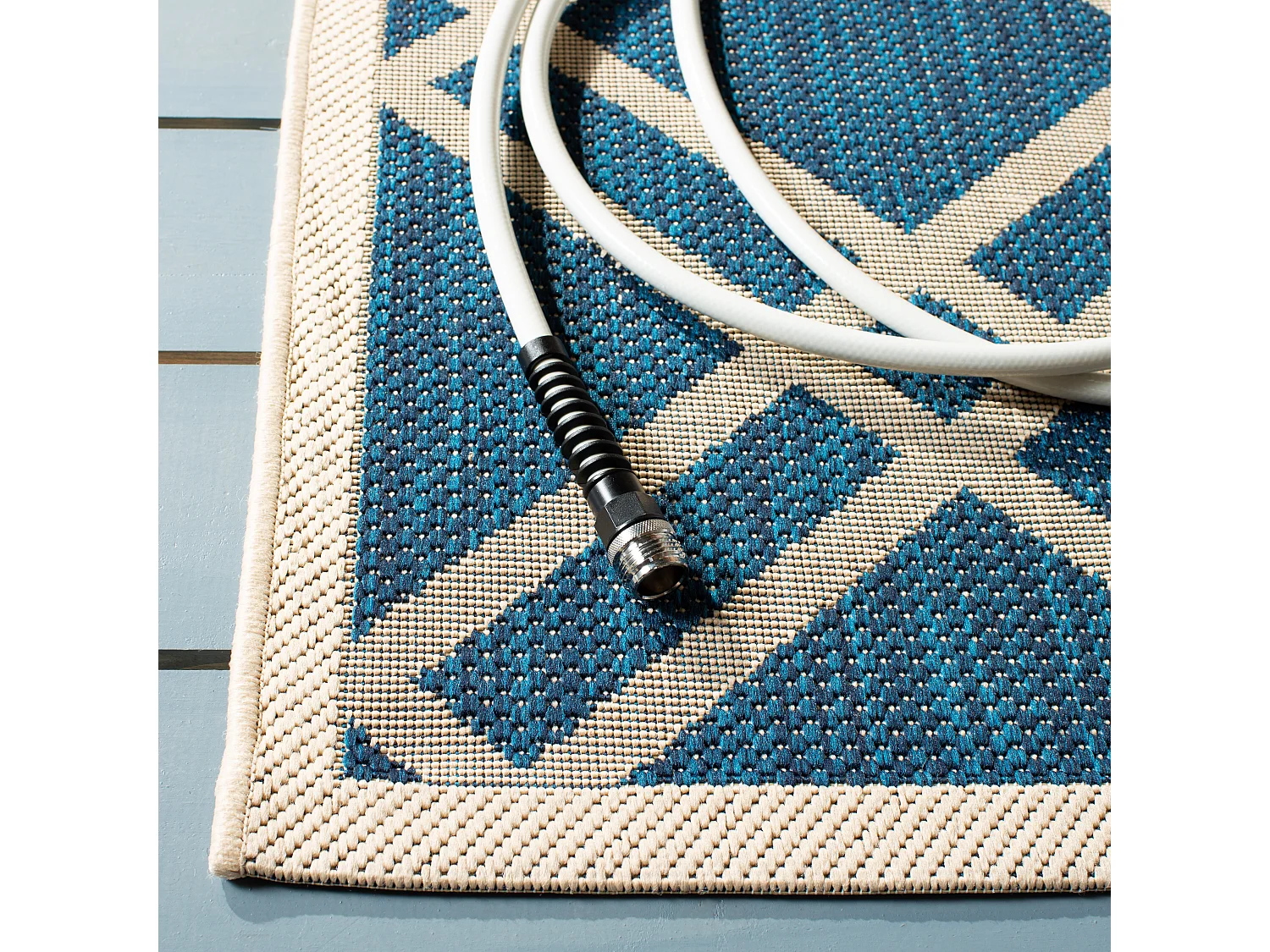 Tapis Bleu Marine/Neutre 122 X 170 cm - Thalia