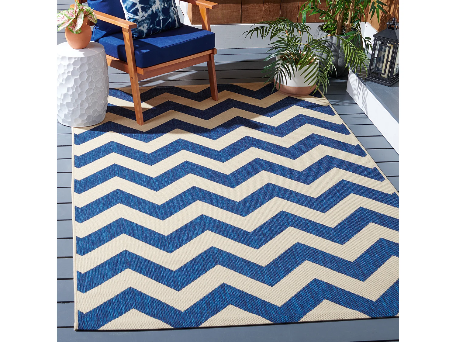 Tapis Bleu Marine/Neutre 122 X 170 cm - Chelsea