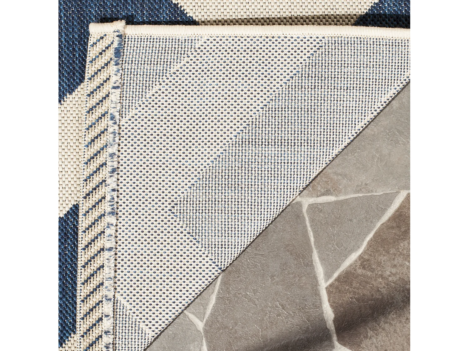 Tapis Bleu Marine/Neutre 160 X 160 cm - Chelsea