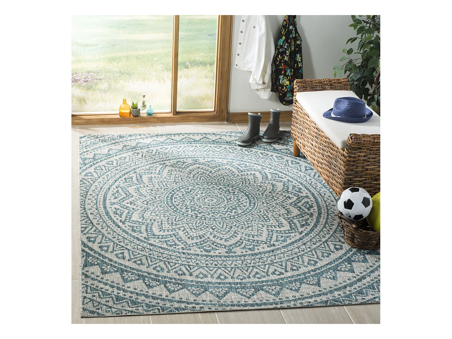 Tapis Gris/Bleu 122 X 170 cm - Kalene